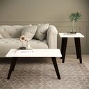 Ver imagem 2 de Conjunto 2 Mesas De Centro e Lateral - Sala de estar - Mesa Branca e Pé Preto