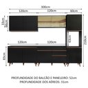 Ver imagem 4 de Armário de Cozinha Completa 300cm Preto Reims Madesa 01