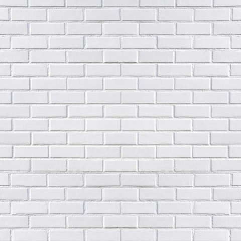 Papel de Parede Tijolinho Clássico Branco - 2,50x0,50m
