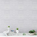 Ver imagem 2 de Papel de Parede Tijolinho Clássico Branco - 2,50x0,50m