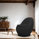 Ver imagem 2 de Poltrona Giratória para Sala Orgânica Confortável e Reforçada Bouclé