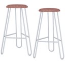 Ver imagem 1 de Kit 02 Banquetas Baixa Bar Cozinha Sala de Jantar Áris C01 Branco Linho Fendi Cinza - Lyam Decor