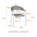 Ver imagem 2 de Kit Mesa Arpoador Alumínio e Tampo em Vidro com 4 Cadeiras Alumínio/Corda Náutica Laguna Marrom/Bege