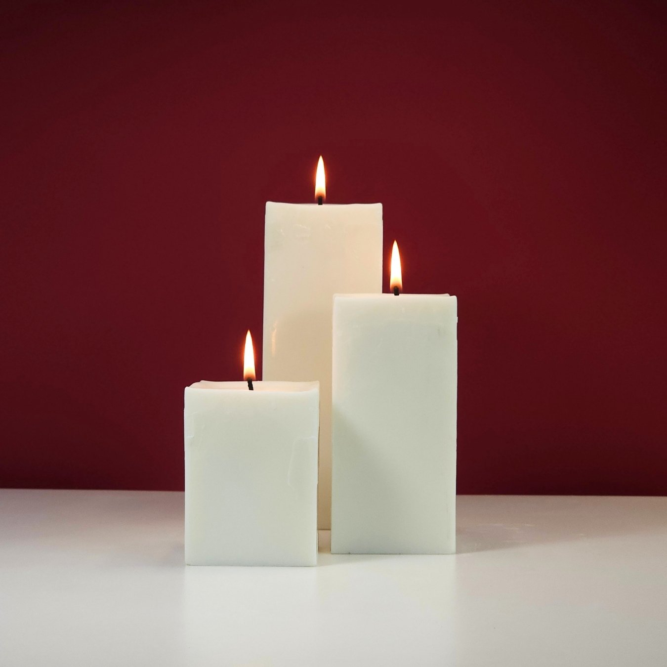 Trio de Velas Decorativas Quadradas Grandes para Lanternas - 4