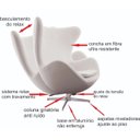 Ver imagem 2 de Poltrona Egg Arne Jacobsen Preta Base Aluminio Relax com Trava, 100% Nacional Movelaria Toigo