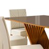 Mesa de Jantar Retangular e Vidro Cappucino Karen com 6 Cadeiras Betânia Bege 180x100 Fabrispuma - 2