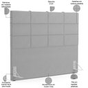 Ver imagem 5 de Kit Cabeceira Cama Box Queen 160cm com Calçadeira Roma W01 Suede Cinza - Lyam