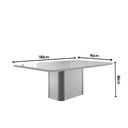 Ver imagem 3 de Conjunto: Mesa de Cozinha Pietá Tampo c/ Vidro Curvo 180cm+6 Cadeiras Havana Naturale/Off White -