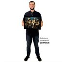 Ver imagem 2 de Quadro Decorativo Floral Luxo Azaléias Douradas em Moldura Caixa Tacolado Moldura Caixa 3cm Branca C