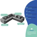 Ver imagem 4 de Kit Sofá Modular 5 Lugares Moderno Curvo Orgânico Adapt Bouclé - Doce Sonho Móveis