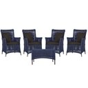 Ver imagem 1 de 4 Poltronas e 1 Mesa Igapó Alumínio Marrom Corda Náutica E9 Azul