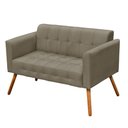Ver imagem 2 de Kit 01 Namoradeira e 02 Poltronas Elisa Suede Marrom Rato