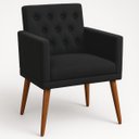 Ver imagem 5 de Poltrona Decorativa para Sala de Espera Tecido Suede Estrutura Resistente Pé em Madeira Natural
