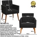 Ver imagem 2 de Poltrona Decorativa para Sala de Espera Tecido Suede Estrutura Resistente Pé em Madeira Natural