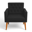 Ver imagem 4 de Poltrona Decorativa para Sala de Espera Tecido Suede Estrutura Resistente Pé em Madeira Natural