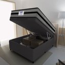 Ver imagem 3 de Cama Box Baú Casal Colchão Gazin com Molas Ensacadas Rubi 138x188x73cm Suede Cinza/preto