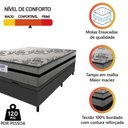 Ver imagem 6 de Cama Box Baú Casal Colchão Gazin com Molas Ensacadas Rubi 138x188x73cm Suede Cinza/preto