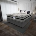 Ver imagem 2 de Cama Box Baú Casal Colchão Gazin com Molas Ensacadas Rubi 138x188x73cm Suede Cinza/preto