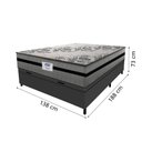 Ver imagem 4 de Cama Box Baú Casal Colchão Gazin com Molas Ensacadas Rubi 138x188x73cm Suede Cinza/preto