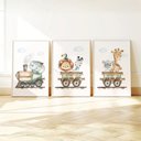 Ver imagem 1 de Kit 3 Quadros Decorativos Infantil - Piui NO2 - 30x40 - Moldura Madeira