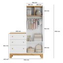 Ver imagem 4 de Guarda Roupa com Cômoda Q Encanto Slim Freijó / Branco Acetinado