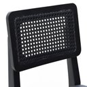 Ver imagem 3 de Kit 2 Banquetas Baixa-cadeira Gabi Madeira Maciça Encosto Telinha Assento Estofado - Preto Assento