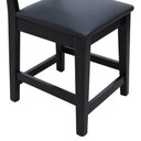 Ver imagem 6 de Kit 2 Banquetas Baixa-cadeira Gabi Madeira Maciça Encosto Telinha Assento Estofado - Preto Assento