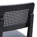 Ver imagem 2 de Kit 2 Banquetas Baixa-cadeira Gabi Madeira Maciça Encosto Telinha Assento Estofado - Preto Assento