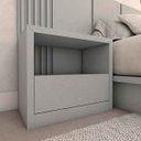 Ver imagem 2 de Kit Quarto Sob Medida King MDF Com Cabeceira 3,50m e 2 Mesas Cor:Prata