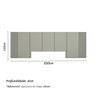 Kit Quarto Sob Medida King MDF Com Cabeceira 3,50m e 2 Mesas Cor:Prata - 5