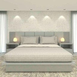 Kit Quarto Sob Medida King MDF Com Cabeceira 3,50m e 2 Mesas Cor:Prata - 1