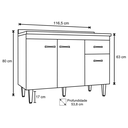 Ver imagem 4 de Balcão de Pia Gabinete Gabriela 120m sem Tampo Flex Ajl