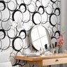 Papel de Parede Adesivo Geométrico Preto e Branco Círculos - SSGE-051 SETE SABA - 2
