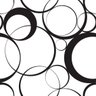 Papel de Parede Adesivo Geométrico Preto e Branco Círculos - SSGE-051 SETE SABA - 1