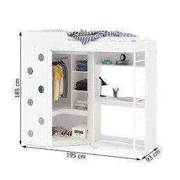 Cama Multifuncional 2 Portas 2 Prateleira Alagoas Politorno - 3