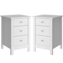 Ver imagem 1 de Kit 02 Mesas de Cabeceira 3 Gavetas 36 Cm Dm113 Branco Dtall