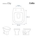 Ver imagem 3 de Assento Sanitário Soft Close City Preto para Vaso Celite