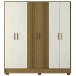 Guarda Roupa Casal 6 Portas 20009 Freijo Ripado Off White PLN - 1