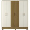 Guarda Roupa Casal 6 Portas 20009 Freijo Ripado Off White PLN - 1