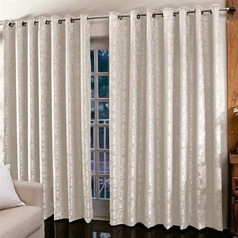 Cortina Jacquard 3,00 x 2,30 para sala/quarto | Admirare - Champagne