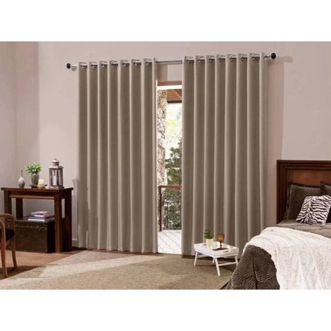 Cortina Blackout Tecido 3x2,3 Sala/Quarto - Bege Claro