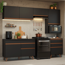Ver imagem 1 de Armário de Cozinha Completa 250cm Preto Reims Madesa 07