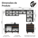 Ver imagem 6 de Armário de Cozinha Completa 250cm Preto Reims Madesa 07