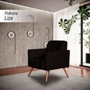 Ver imagem 2 de Poltrona Decorativa Sala de Estar Liza em Couro Marrom - Mozzelar
