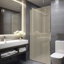 Ver imagem 2 de Pelicula Adesiva Vidro Residencial Linhas Bege e Cinza