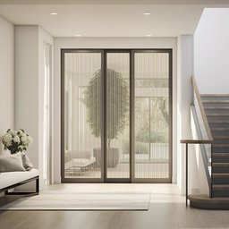 Pelicula Adesiva Vidro Residencial Linhas Bege e Cinza - 5