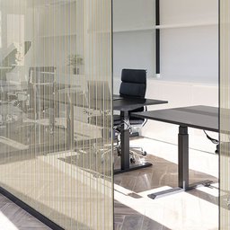 Pelicula Adesiva Vidro Residencial Linhas Bege e Cinza - 4