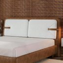 Ver imagem 2 de Cabeceira Cama King 195cm Nalu Sintético Caramelo/Creme Z37 - Mpozenato
