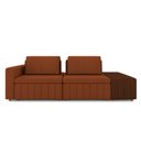 Ver imagem 4 de Sofá Ilha com Encosto e Almofadas Móveis Olimpo 245cm Modulado Linho/PU Terracota/Marrom G45 - Gran 