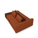 Ver imagem 6 de Sofá Ilha com Encosto e Almofadas Móveis Olimpo 245cm Modulado Linho/PU Terracota/Marrom G45 - Gran 